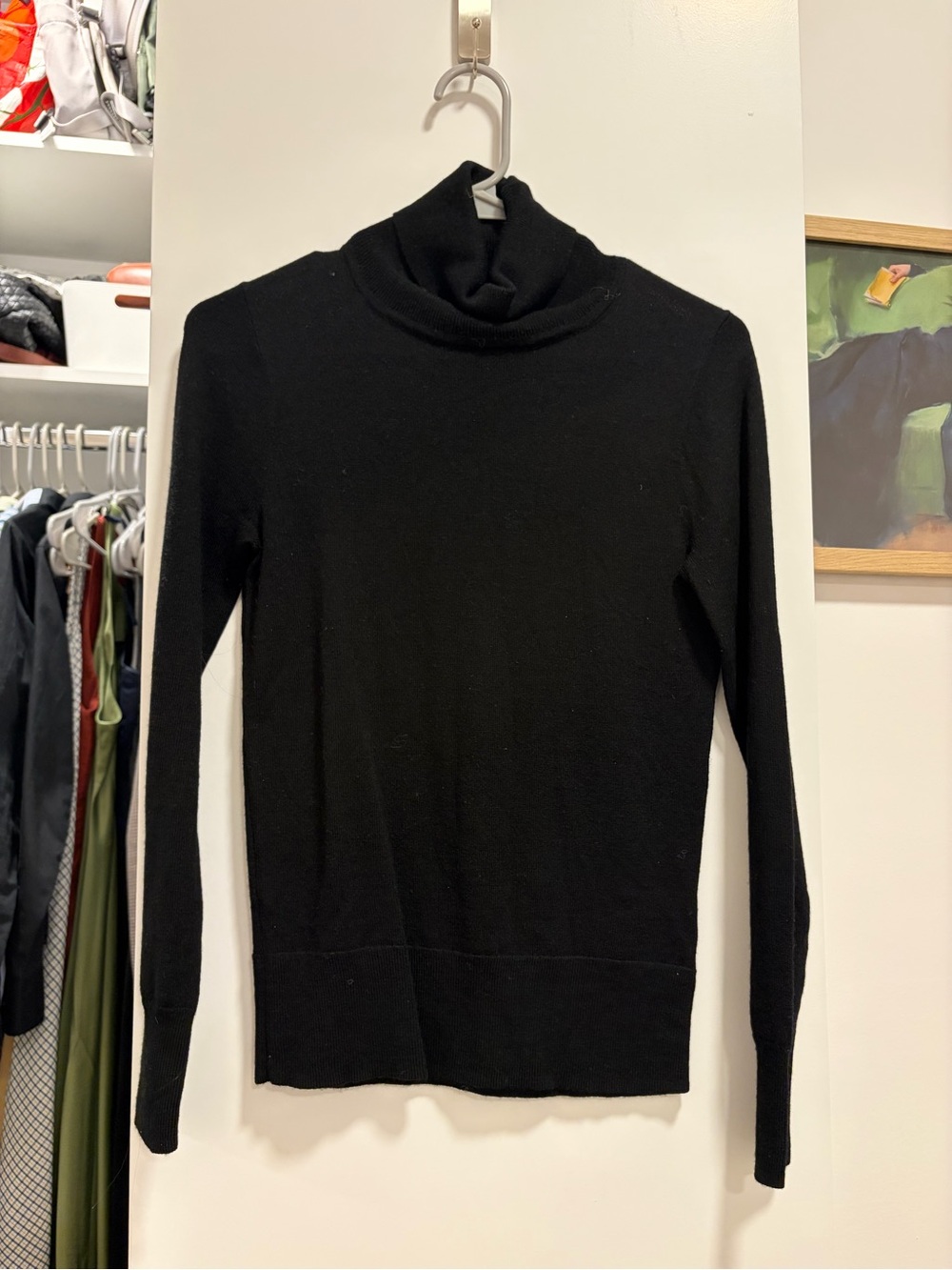 J. Crew Black Wool Turtleneck Sweater - Slim Knit